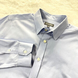 Ash and Erie Mens Medium Light Blue Long Sleeve Button Down Shirt Slim Fit